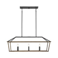 Oaklawn 6 Light Linear Chandelier In Whiskey Wood