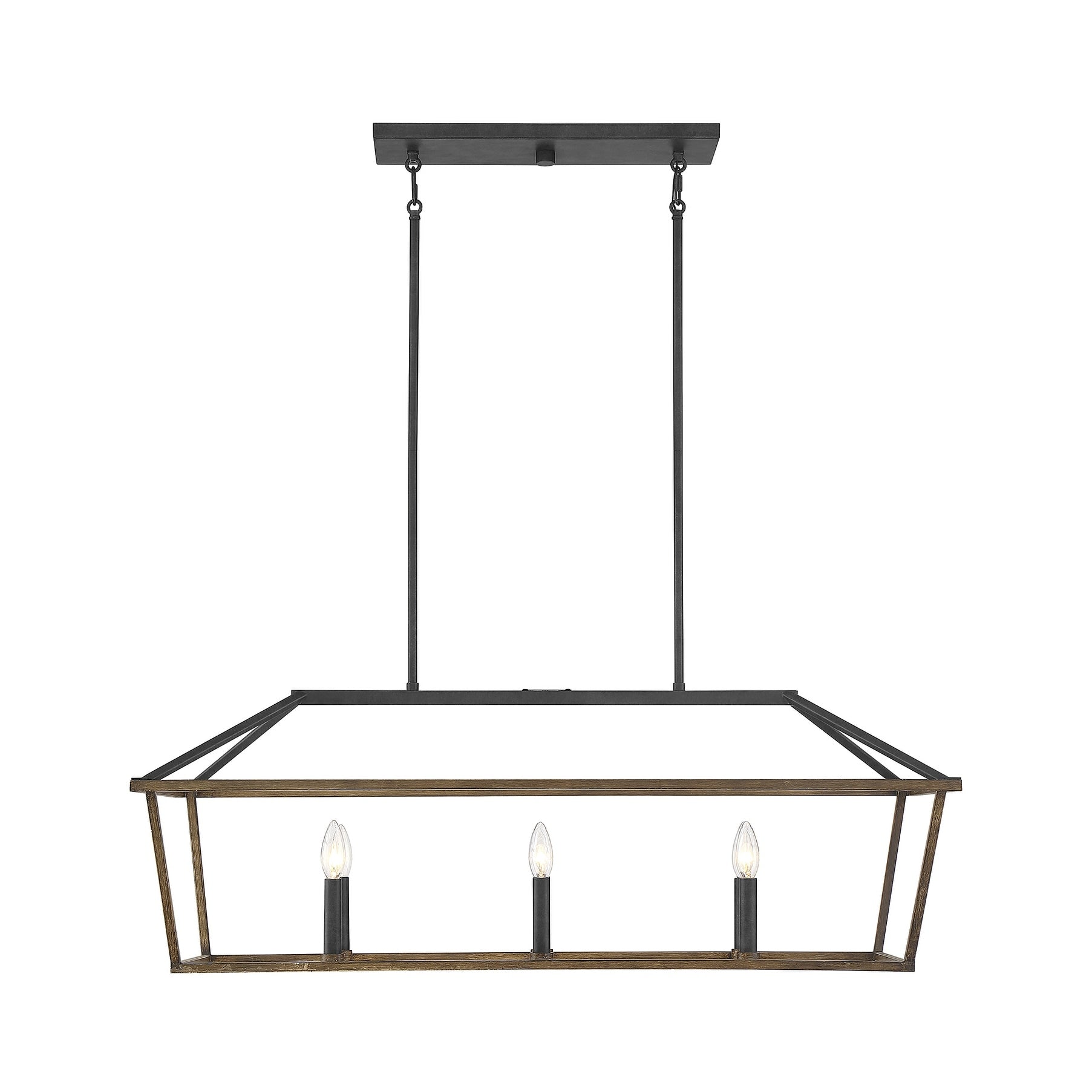 Oaklawn 6 Light Linear Chandelier In Whiskey Wood