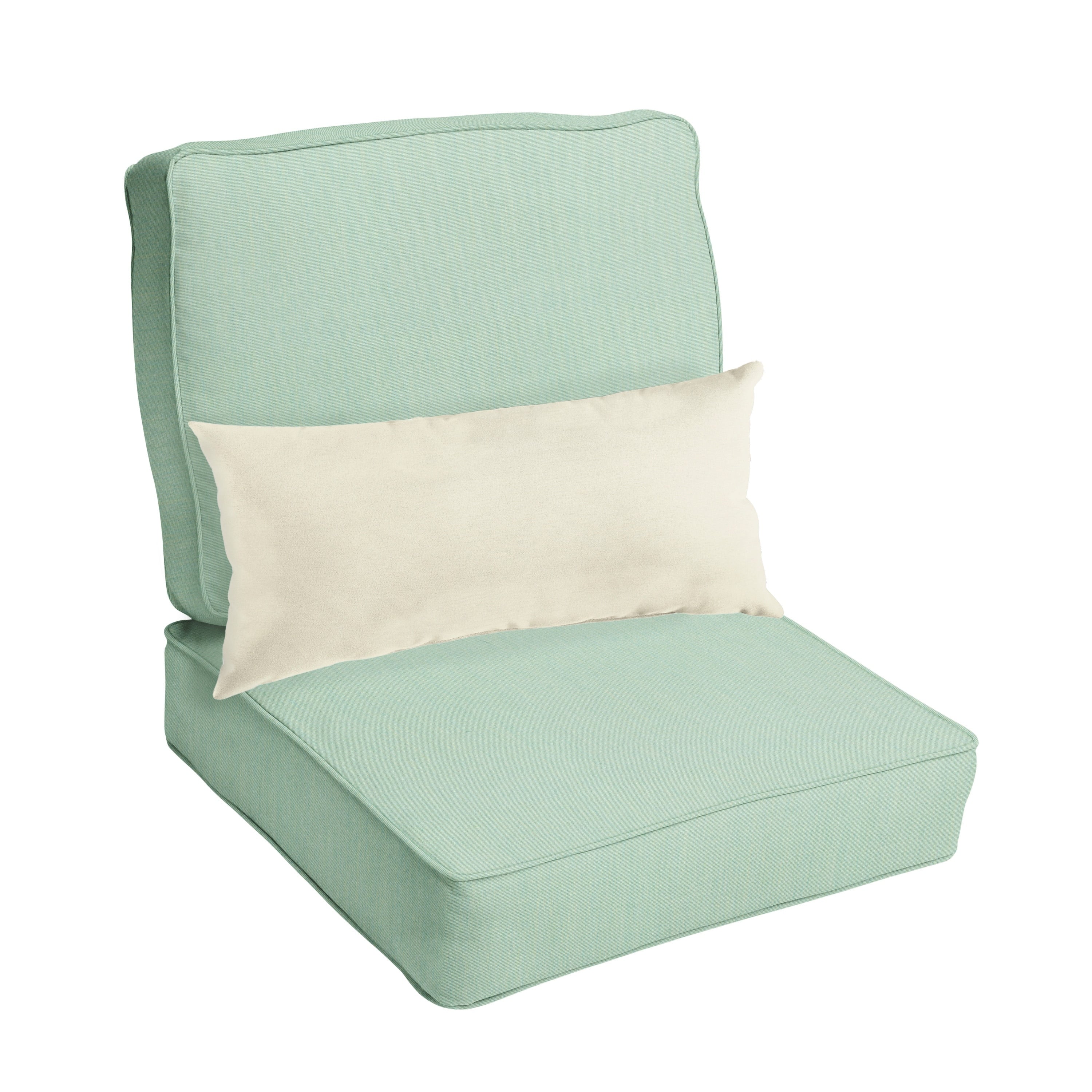 Oakley Sunbrella Solid Indoor Outdoor Corded Chair Cushion Set And Lumbar Pillow