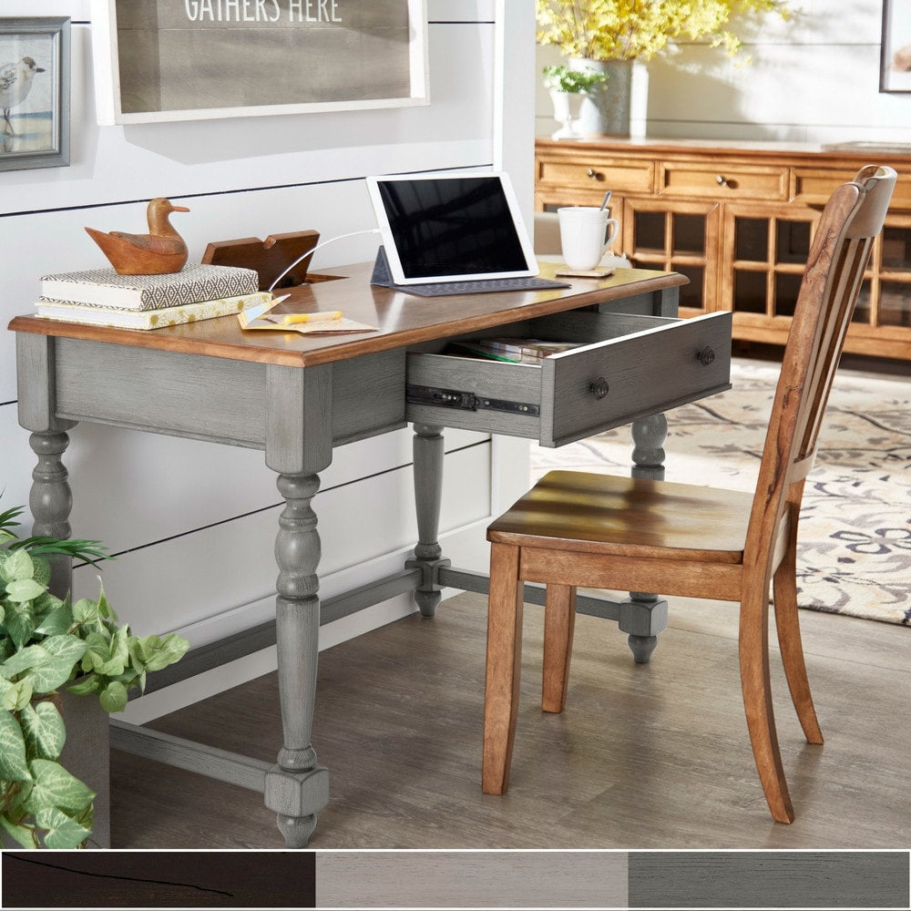 Oaklyn Antique 1 Drawer Desk With Charging Station By Inspire Q Classic