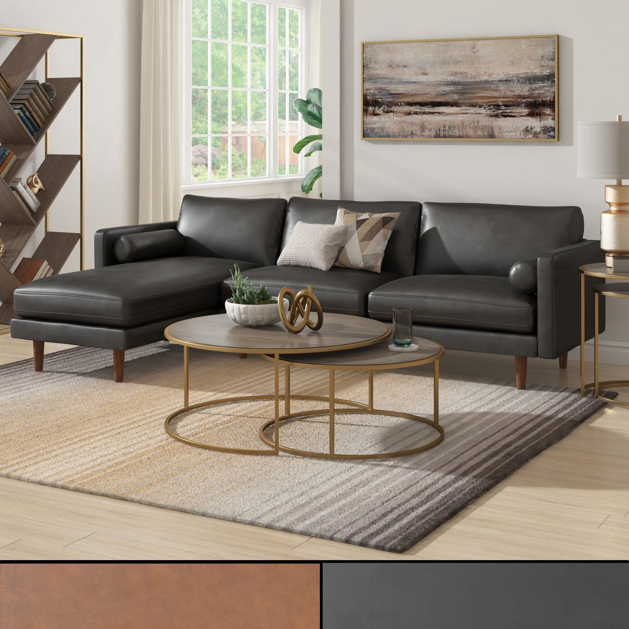 Oana Mid Century Fabric Sectional Sofa By Inspire Q Modern