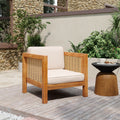 Oana Outdoor Acacia Wood Club Chair With Cushion By Christopher Knight Home