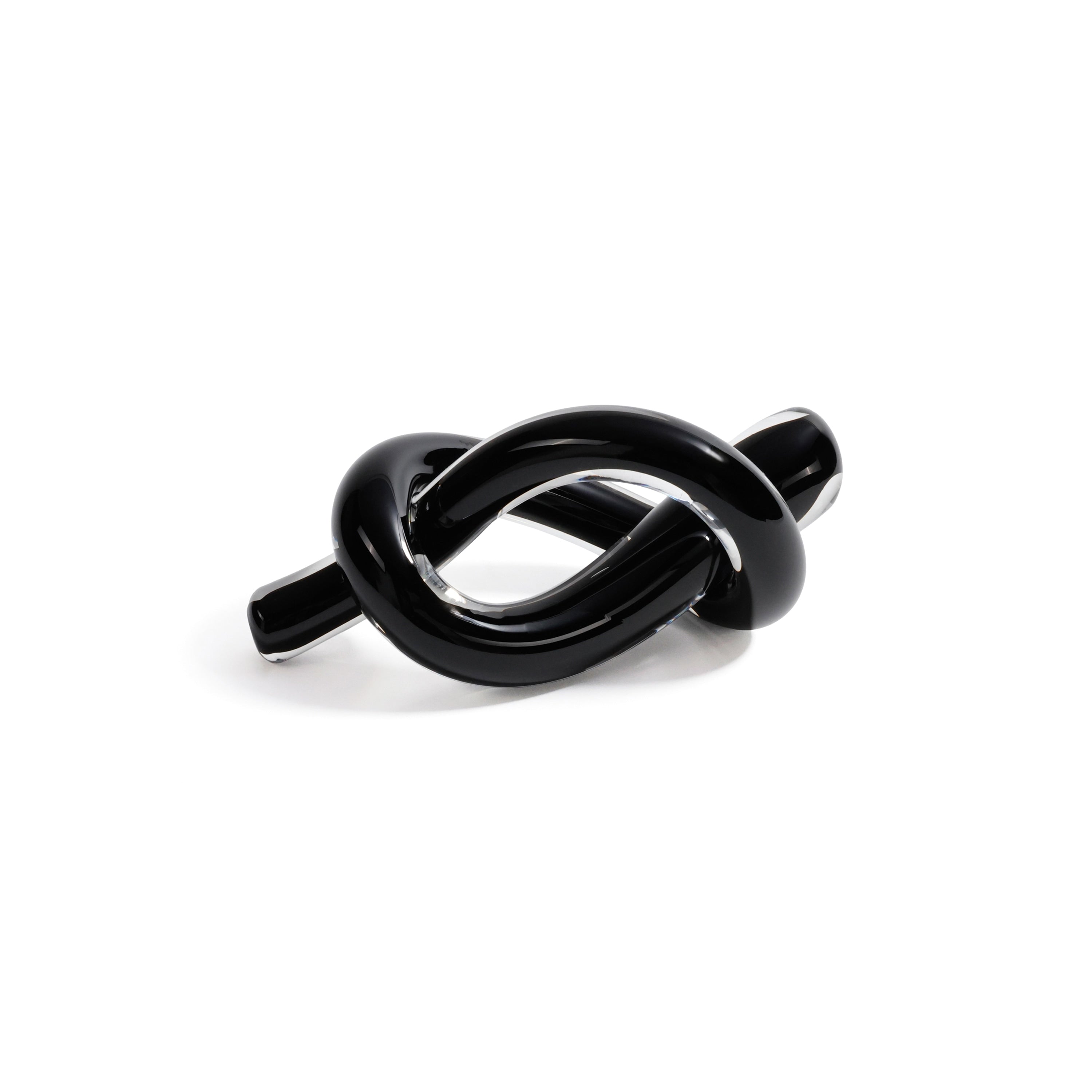 Obsidian Glass Knot Paperweight