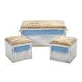 Ocean Breeze Storage Boxes Bench And Seating Set Set Of 3