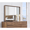 Ocean Natural Sengon Solid Wood Floating Glass Mirror