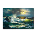 Ocean Waves By Diane Romanello Gallery Wrapped Canvas Giclee Art 18 In X 36 In