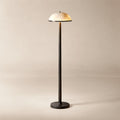 Oceana Black Metal Table Lamp with Alabaster Shade