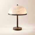 Oceana Black Metal Floor Lamp with Alabaster Shade