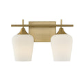 Octave 2 Light Bathroom Vanity Light In Warm Brass