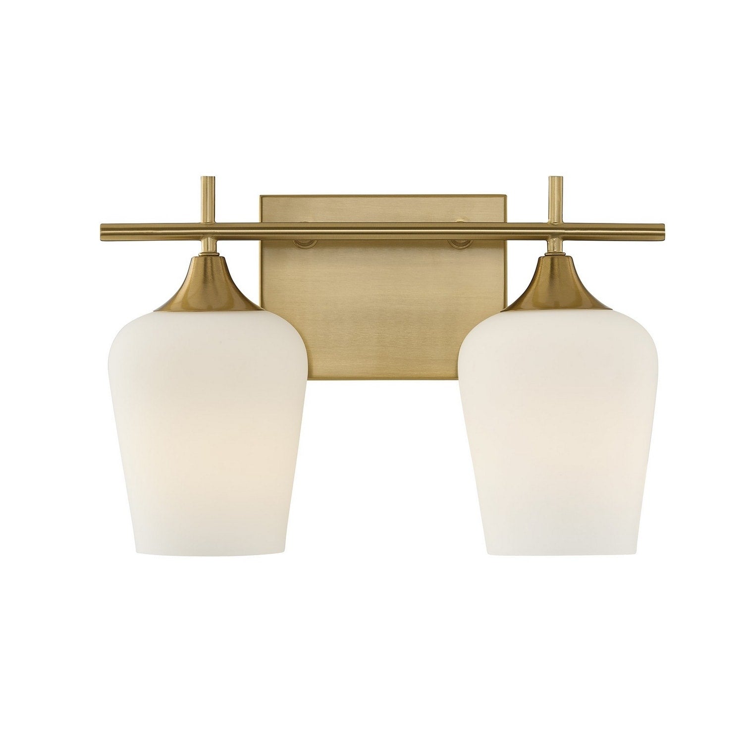 Octave 2 Light Bathroom Vanity Light In Warm Brass