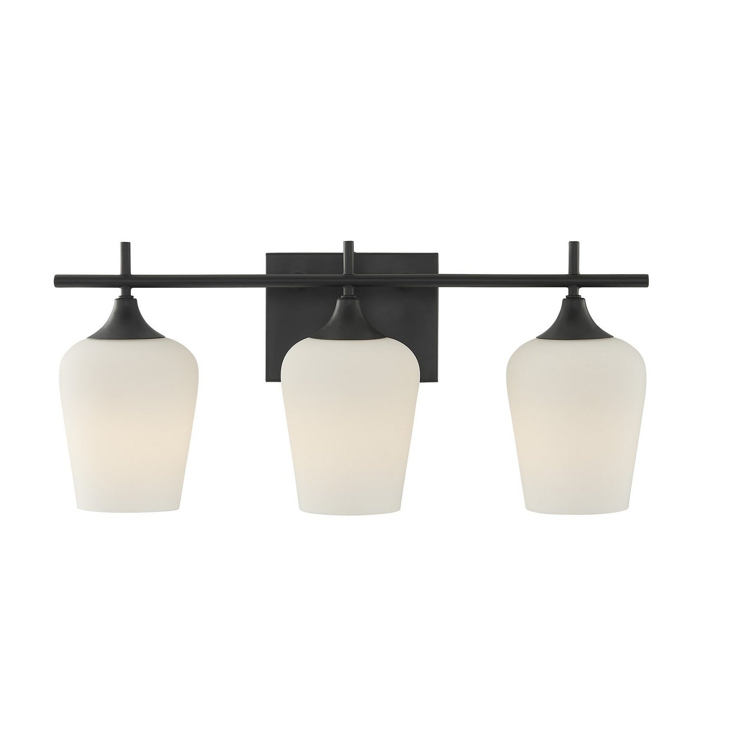 Octave 3 Light Bathroom Vanity Light In Matte Black