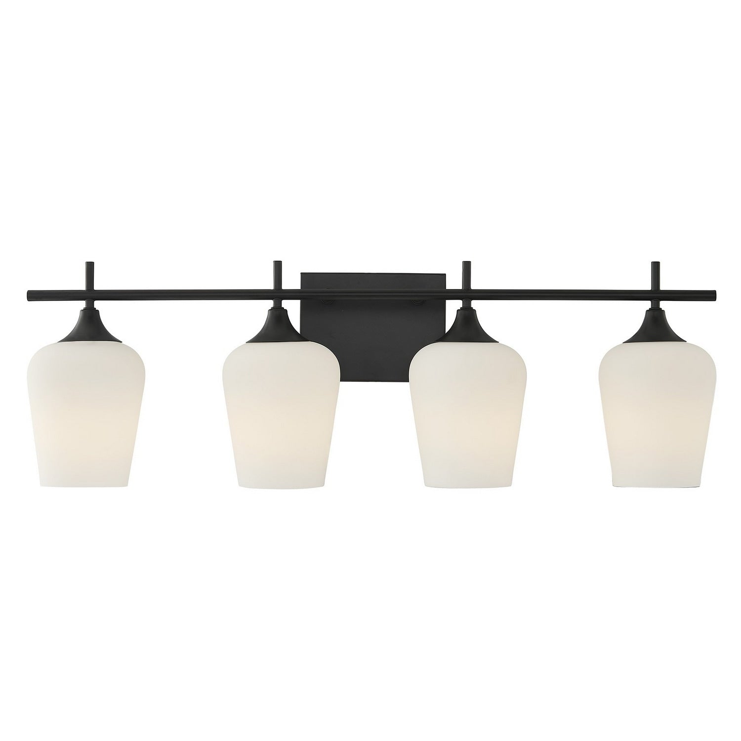 Octave 4 Light Bathroom Vanity Light In Matte Black