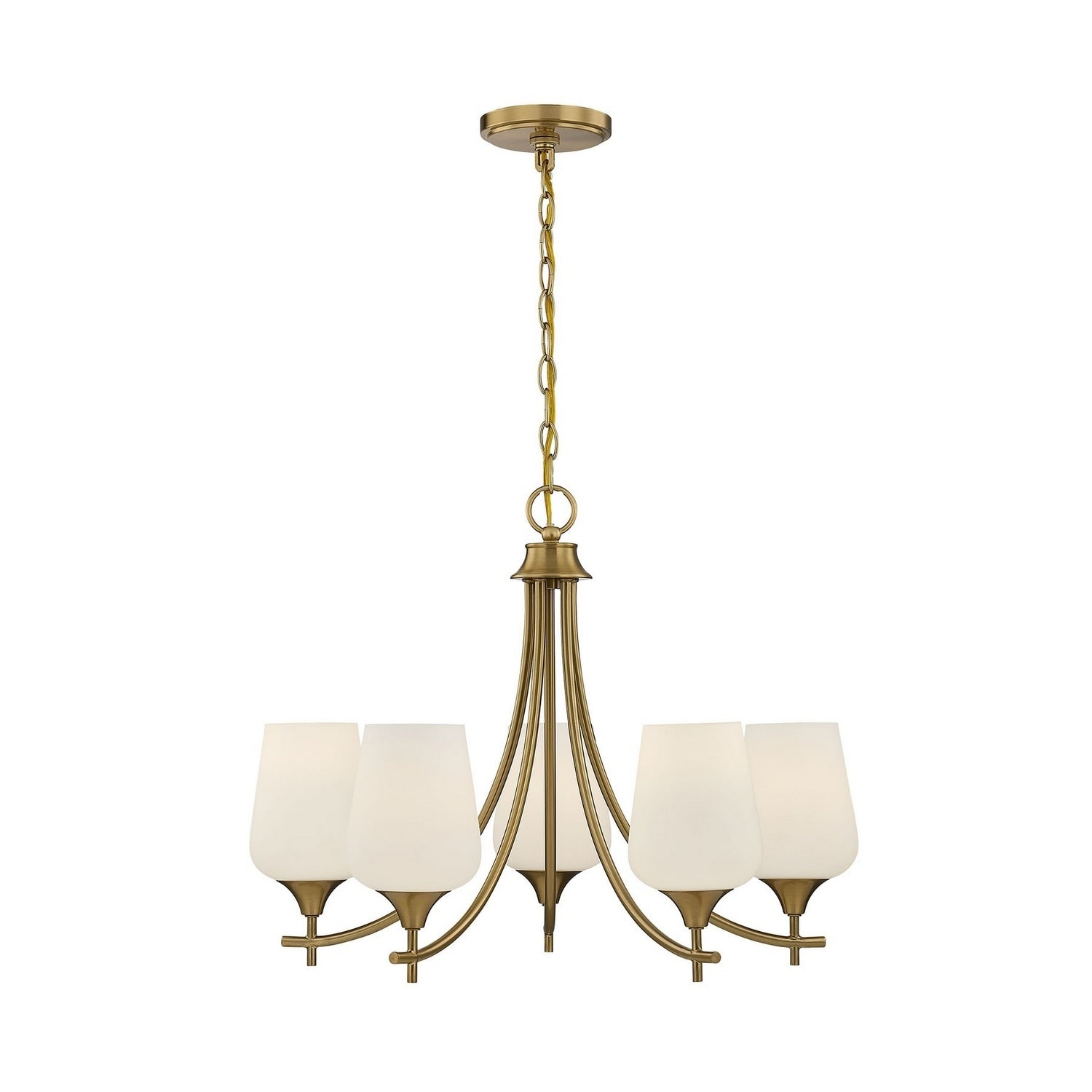 Octave 5 Light Chandelier In Warm Brass