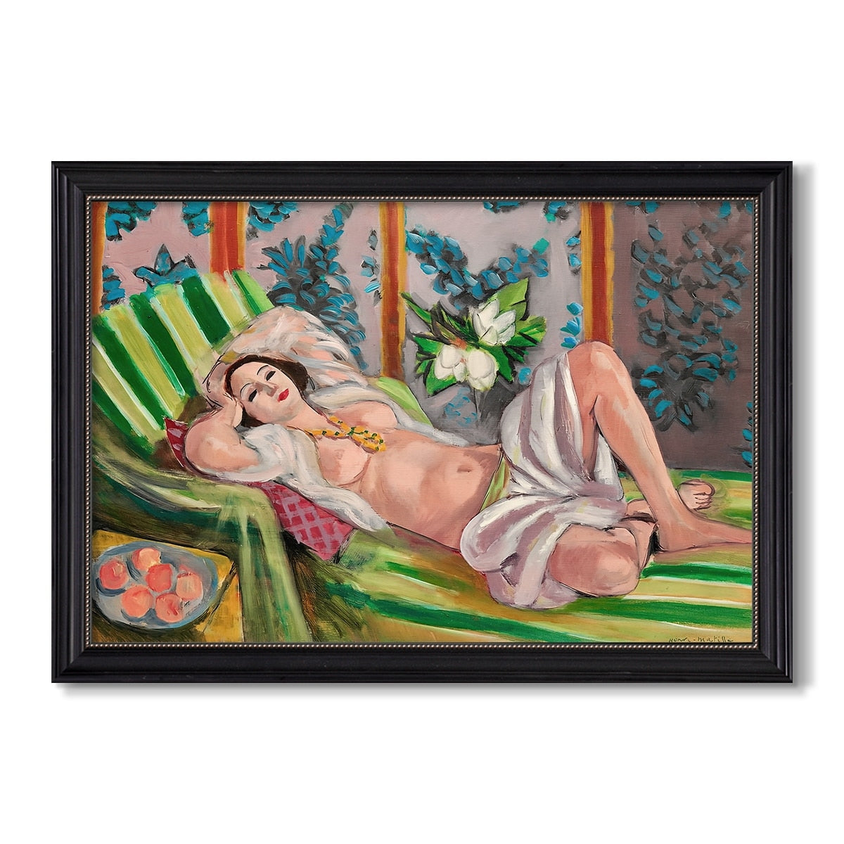 Odalisque Couchee Aux Magnolias C 1923 Henri Matisse Custom Framed Canvas