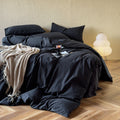 Of Joy Black Plaid 100 Cotton Yarn Dyed Jacquard Reversible Comforter Set