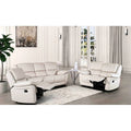 Off White Recliner Sofa Set Pillow Top Arms