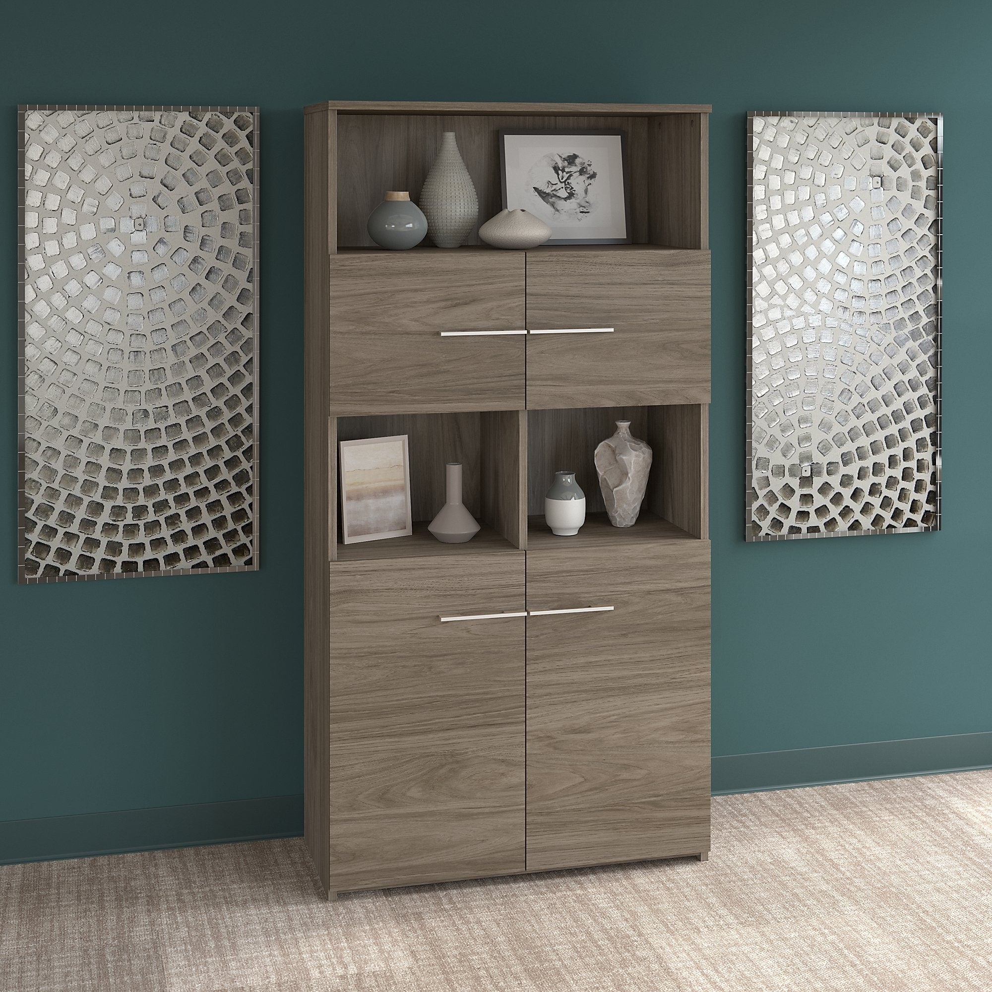 Office 500 5 Shelf Bookcase With Doors By Bush Business Furniture