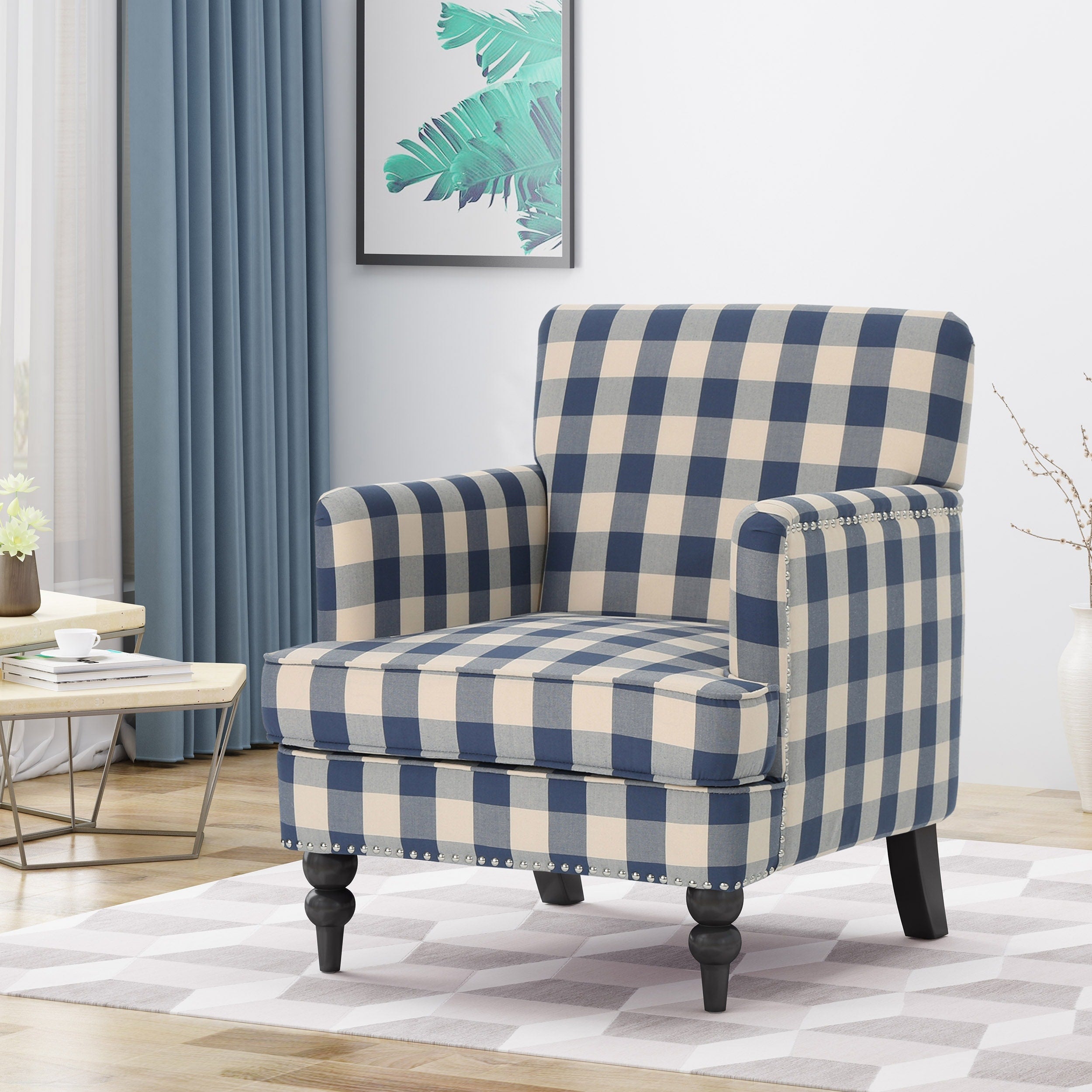 Office Chair Blue Club Chair Reception Chair Reading Chair Fabric Side Chair Armchair Dressing Chair
