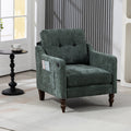 Office Chair Dark Green Side Chair With Usb Charging Port Simple Dressing Chair Club Chair Arm Chair Padded Chair