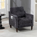 Office Chair Side Chair With Usb Charging Port Simple Dressing Chair Dark Grey Club Chair Arm Chair Padded Chair
