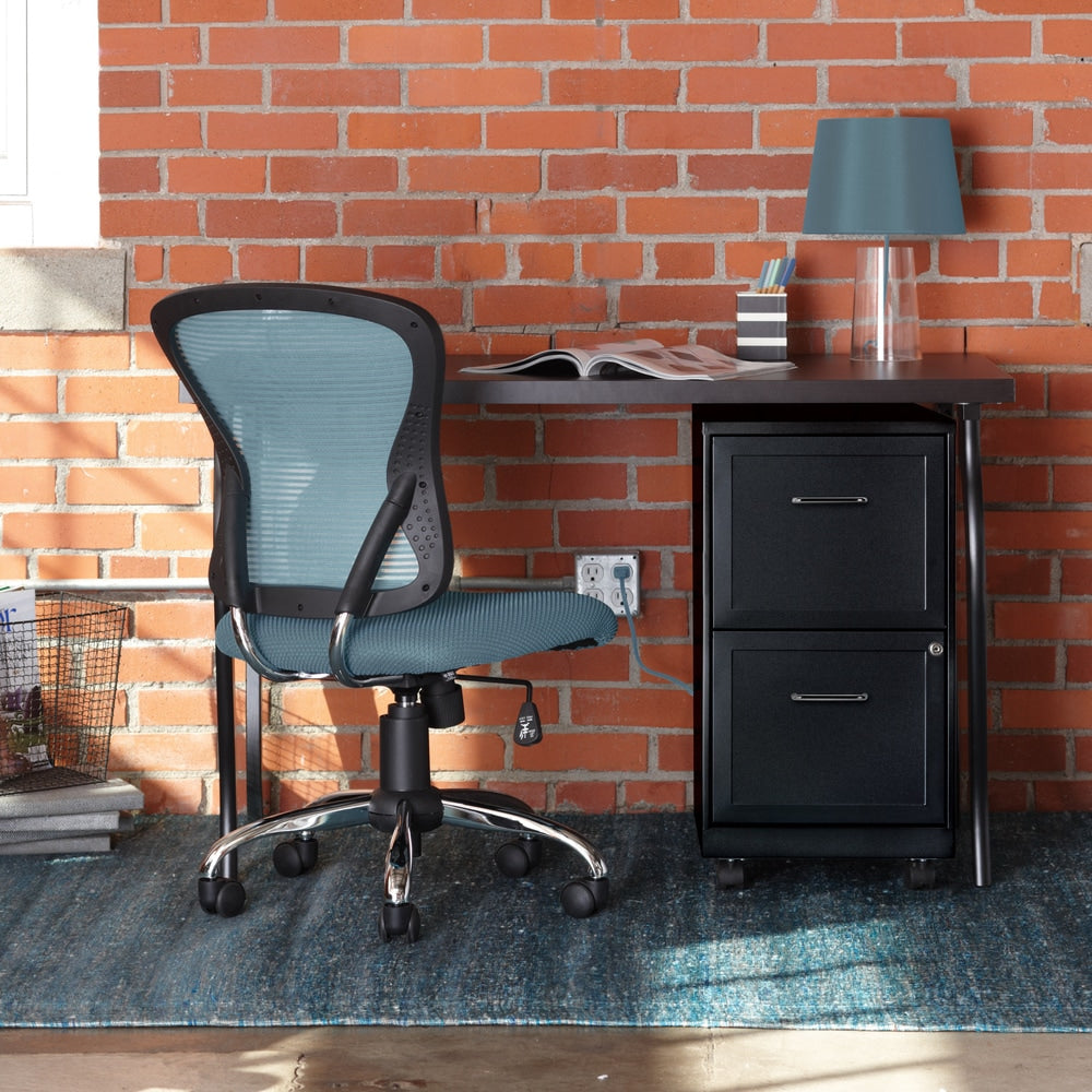 Space Solutions 18 Deep 2 Drawer Mobile File Cabinet Black