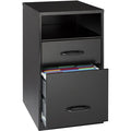 Space Solutions 18 Deep 2 Drawer Metal File Cabinet With Shelf Black