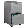 Space Solutions 18 Deep 2 Drawer Mobile File Cabinet Silver