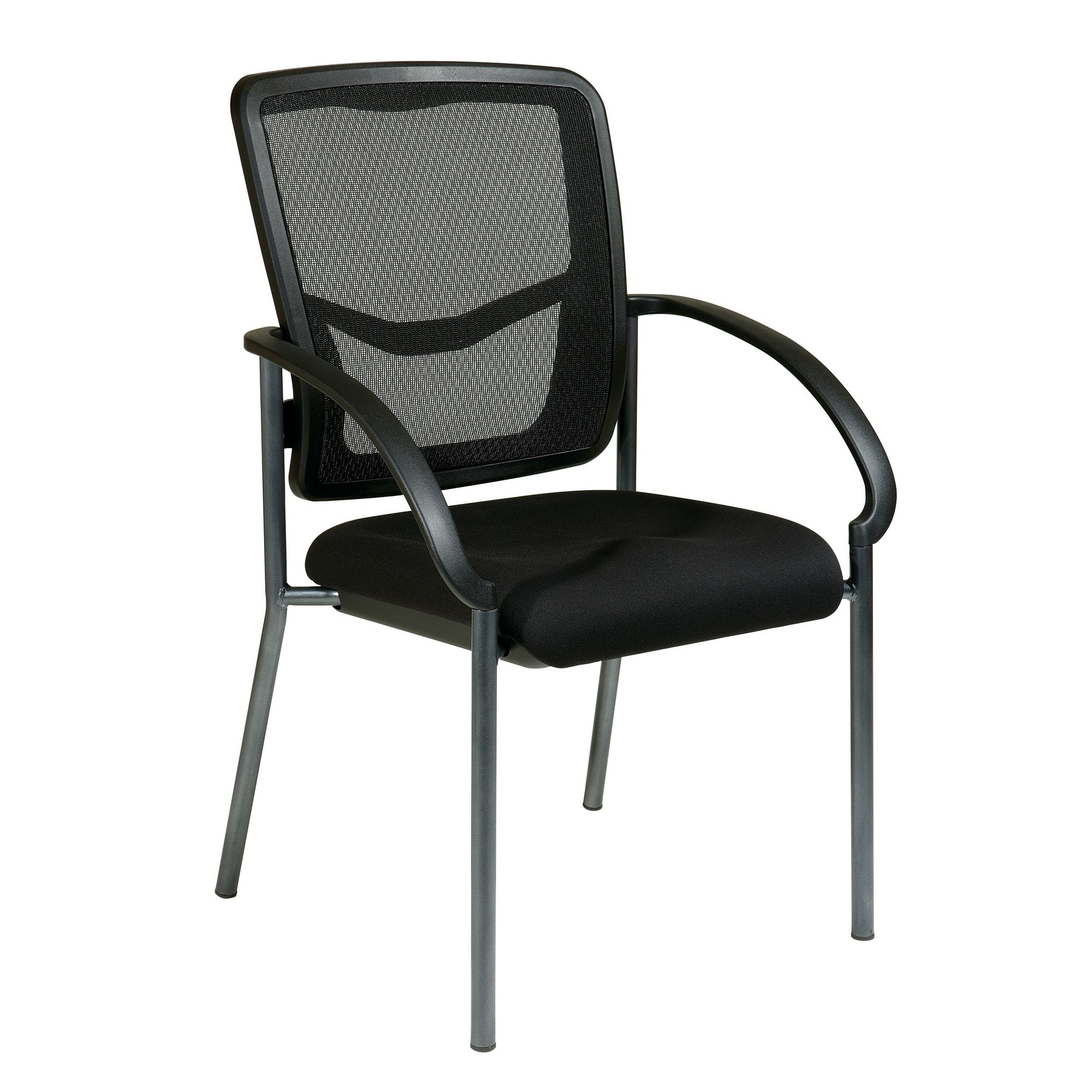 Office Star Progrid Back Visitors Chair With Arms And Titanium Finish