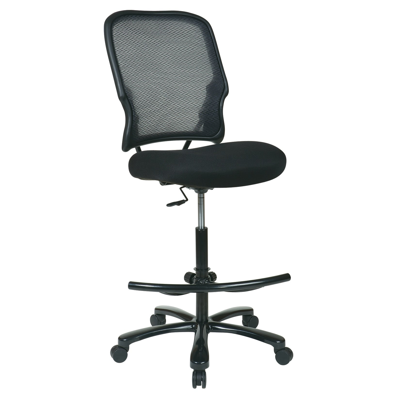 Office Star Big Mans Dark Airgrid Back With Black Mesh Seat Double Layer Seat Drafting Chair