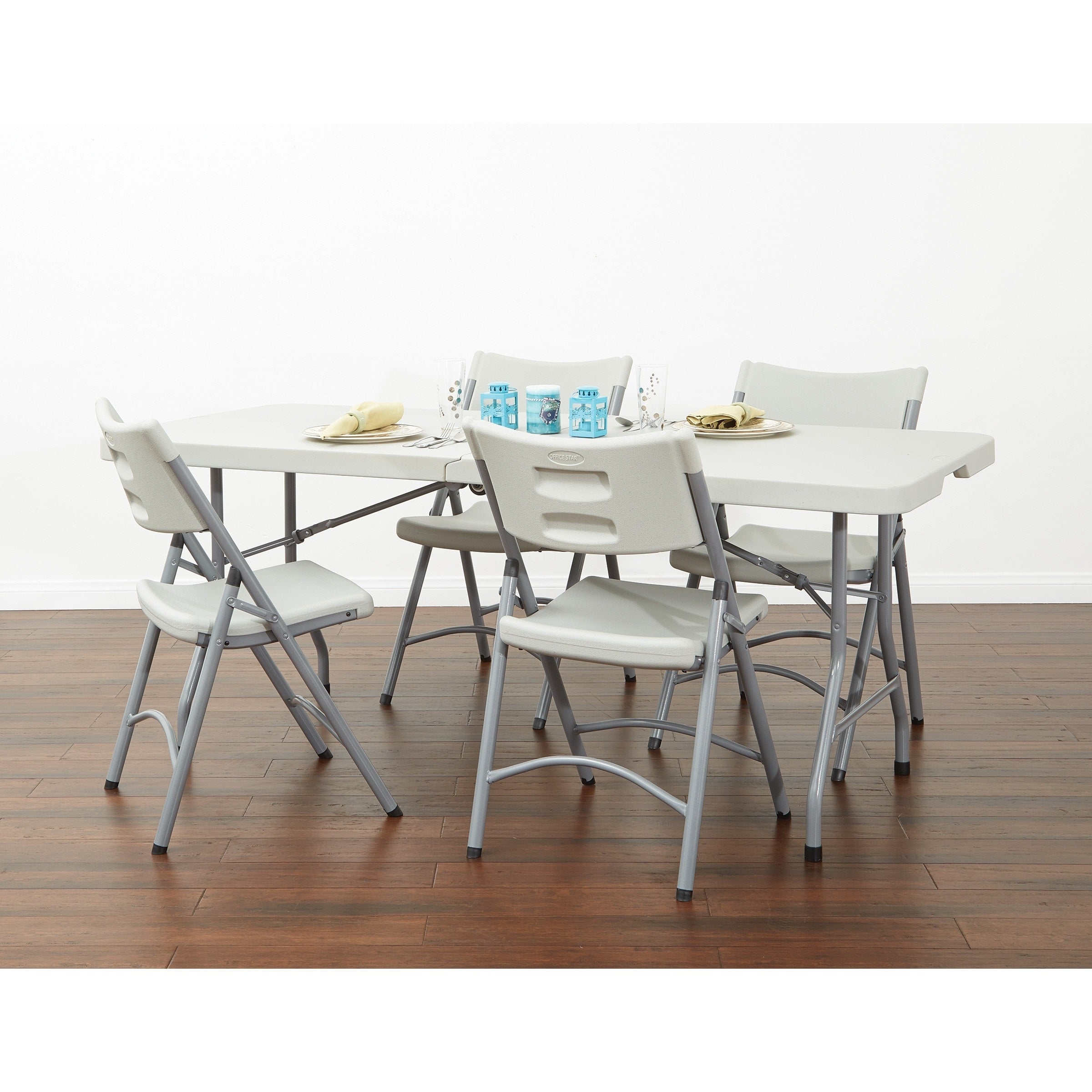 Office Star Lightweight Folding Resin Chair Set Of 4