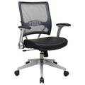 Office Star Professional Airgrid Black Bonded Leather Seat Managers Chair