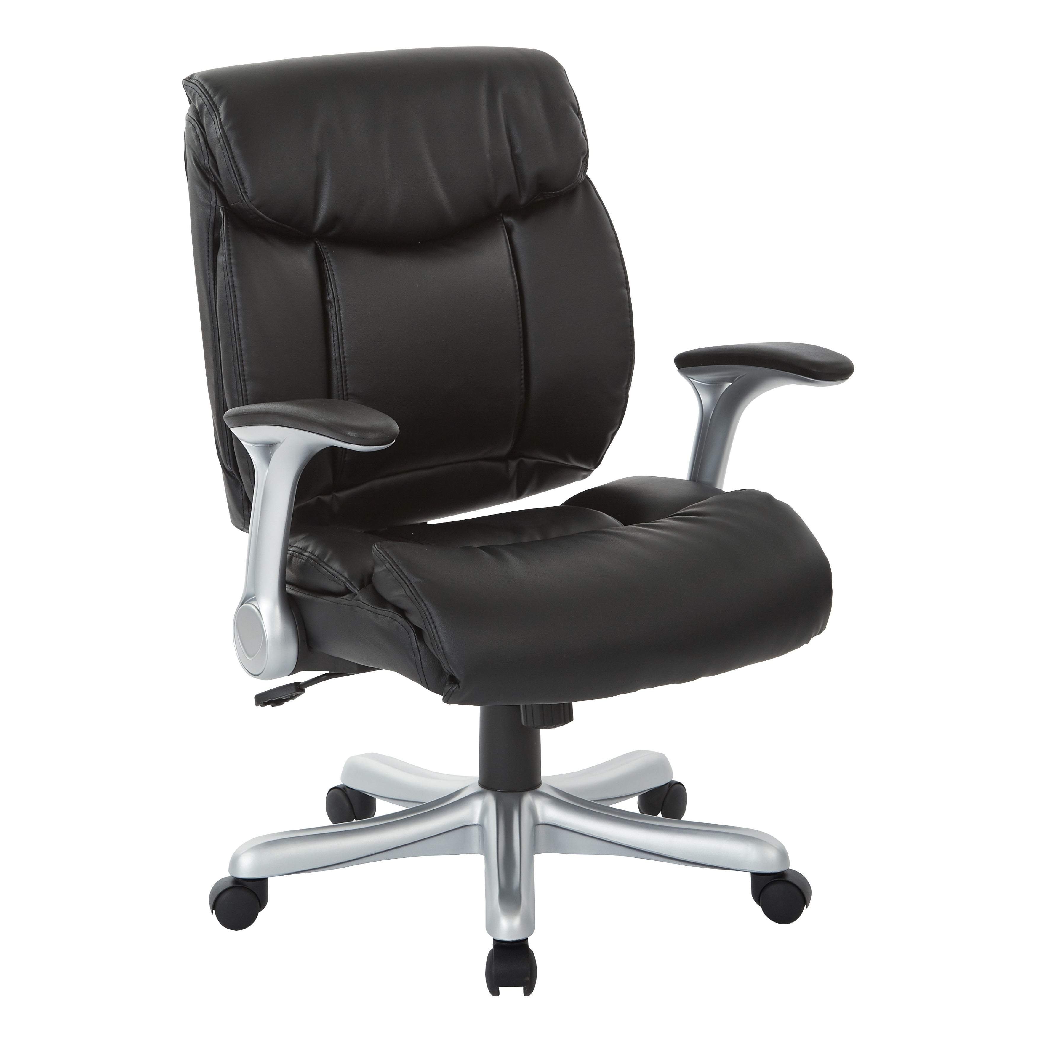 Office Star Work Smart Executive Bonded Leather Chair With Padded Arms