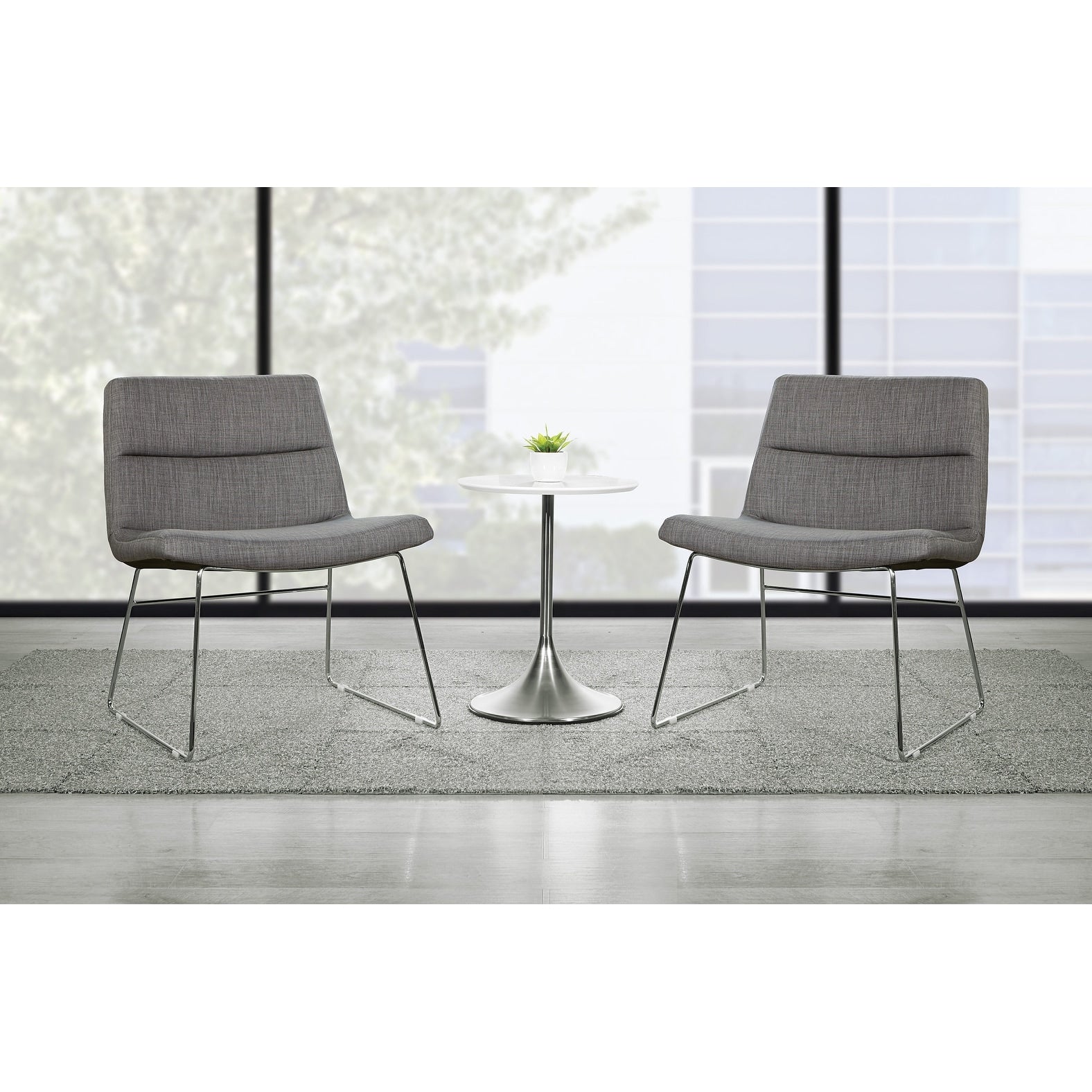 Office Star Thompson Upholstered Office Lounge Chair With Chrome Base