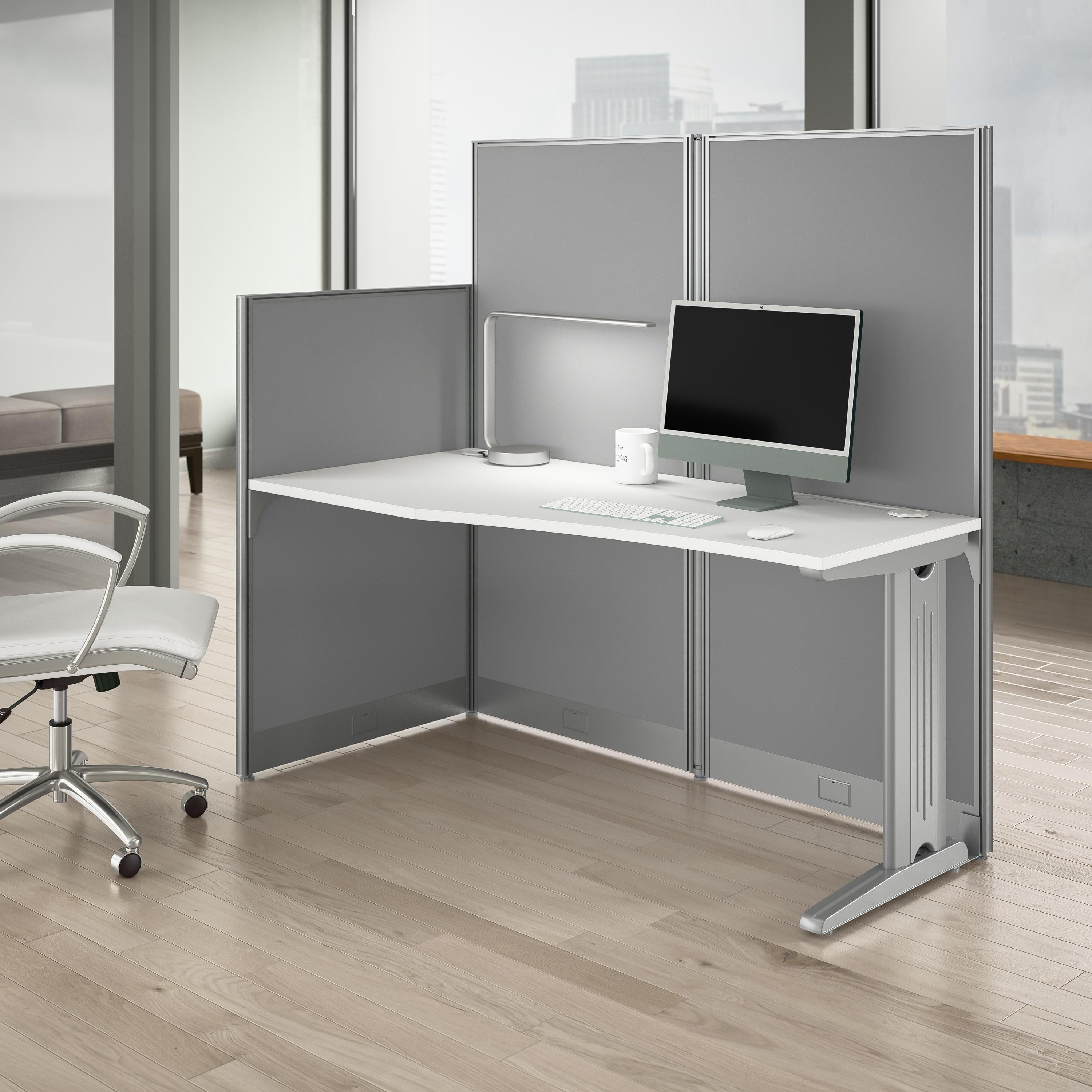 Bush Business Furniture Office In An Hour 65W X 33D Cubicle Workstation In Hansen Cherry