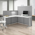 Bush Business Furniture Office In An Hour 65W X 65D L Shaped Cubicle Workstation In Hansen Cherry