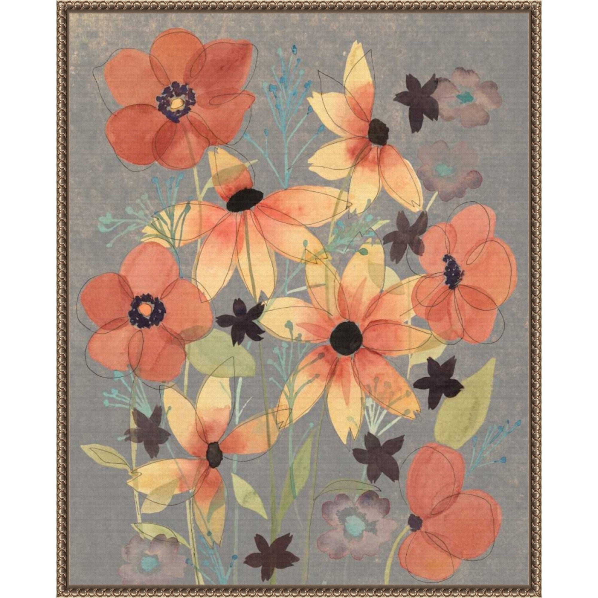 Offset Botanicals No. 1 By Grace Popp Framed Canvas Wall Art Print
