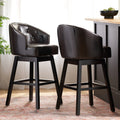 Ogden 31 Inch Bonded Leather Swivel Backed Barstool Set Of 2 By Christopher Knight Home