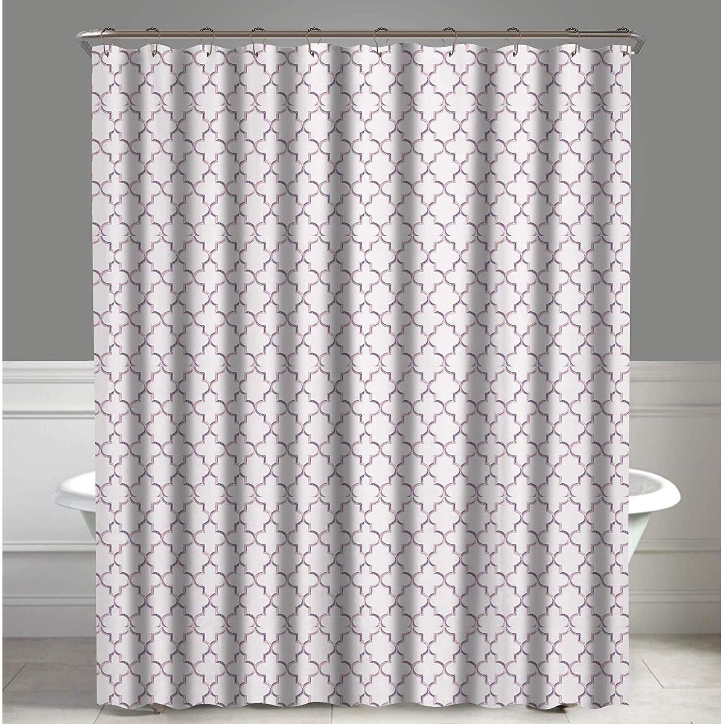 Ogee Purple Elsa Water Repellent Shower Curtain 72 X72 Free 12 Piece Shower Curtain Rings