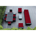 Ohana Outdoor Patio 14 Piece Black Wicker Sofa And Dining Set With Cushions