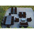 Ohana Outdoor Patio 20 Piece Black Wicker Sofa And Dining Set With Cushions