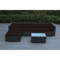 Ohana Outdoor Patio 6 Piece Black Wicker Sofa Sectional With Cushions