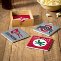 Ohio State University 4 Piece Ceramic Coasters Set With Wood Caddy