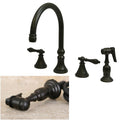 Oil Rubbed Bronze 4 Hole Kitchen Faucet And Sprayer