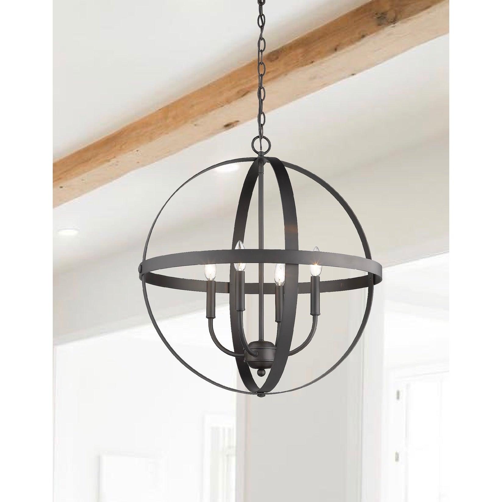 Oil Rubbed Bronze Globe 4 Light 24 X 25 Pendant