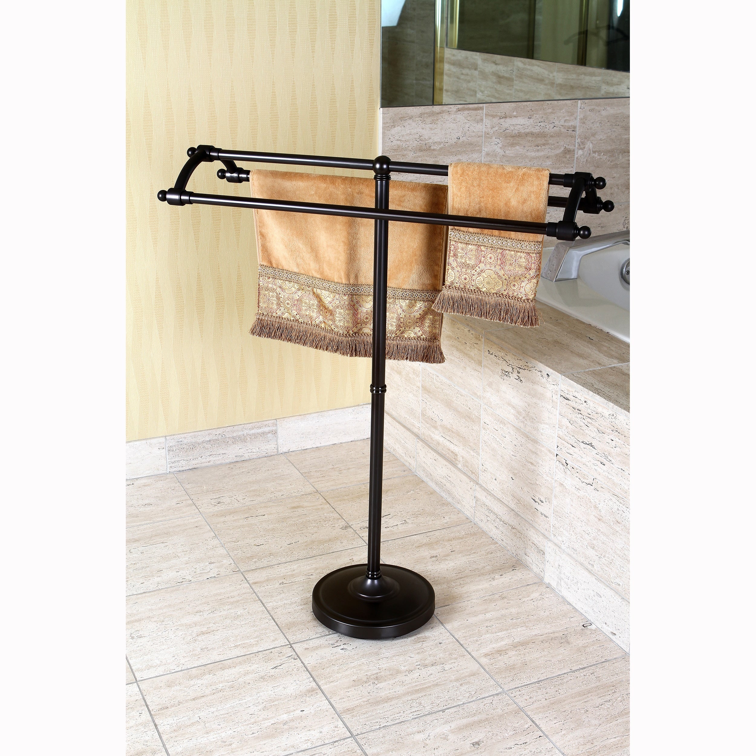 Oil Rubbed Bronze Pedestal Bath Towel Rack