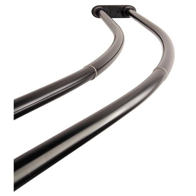 Oil Rubbed Bronze Curved Adjustable Double Shower Curtain Rod Brown 60 72 L