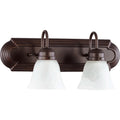 Oiled Bronze And Faux Alabaster 2 Light Vanity Lighting
