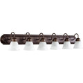 Oiled Bronze And Faux Alabaster 6 Light Vanity Lighting