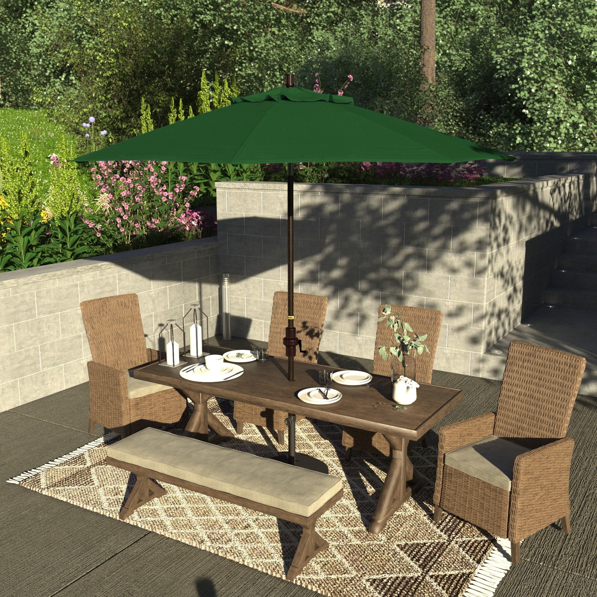 Havenside Home Okaloosa 9 Foot Deluxe Crank Lift Bronze Umbrella