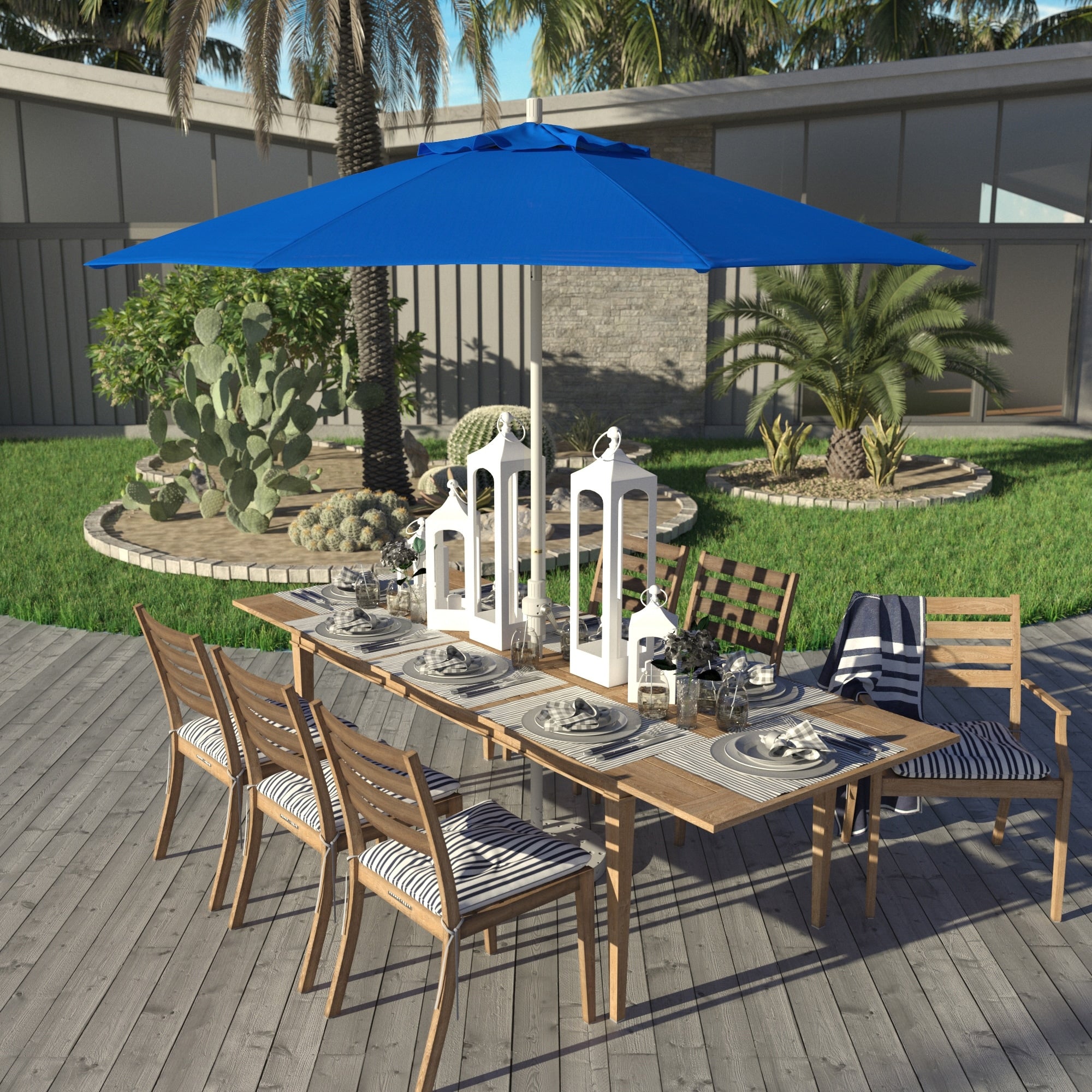 Havenside Home Okaloosa 7.5 Foot Deluxe Crank Lift Umbrella